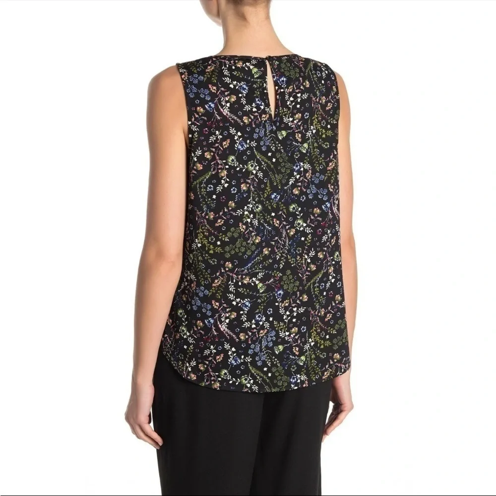 DR2 DANIEL RAINN Black Sleeveless Floral Blouse - Picture 2 of 8